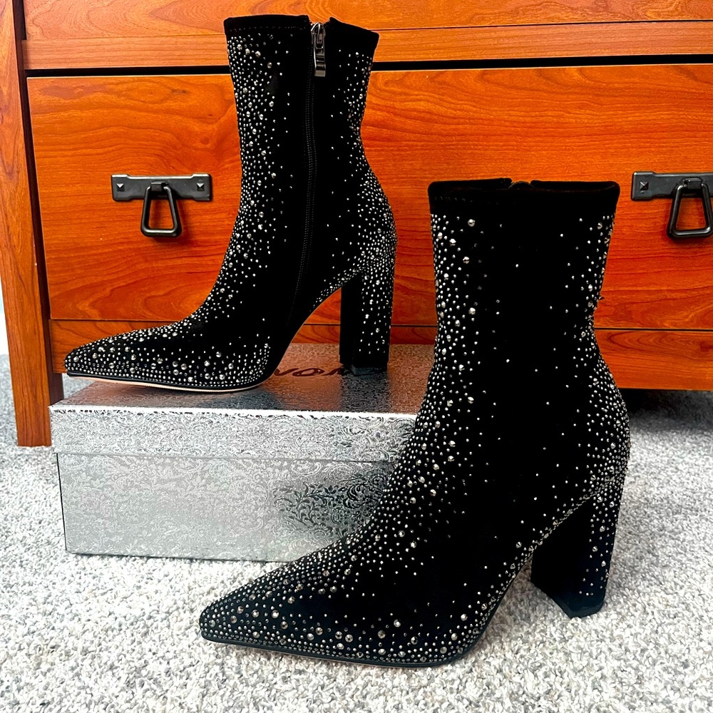 Black Studded Ankle Boots